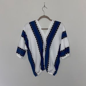 BOUTIQUE - Blue & White Blouse